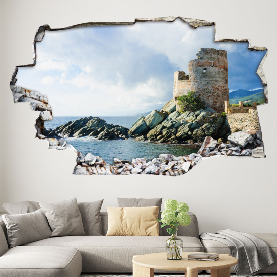 Adesivo murale effetto 3D - Torre genovese