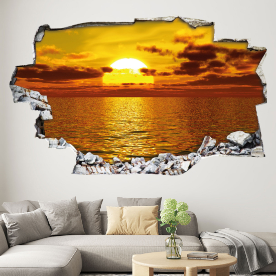 Adesivo murale effetto 3D - Tramonto