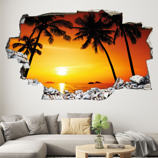 Adesivo murale effetto 3D - Tramonto