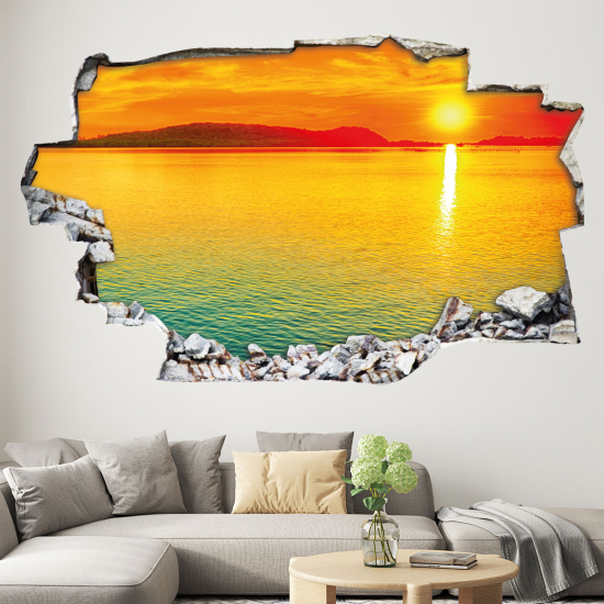 Adesivo murale effetto 3D - Tramonto