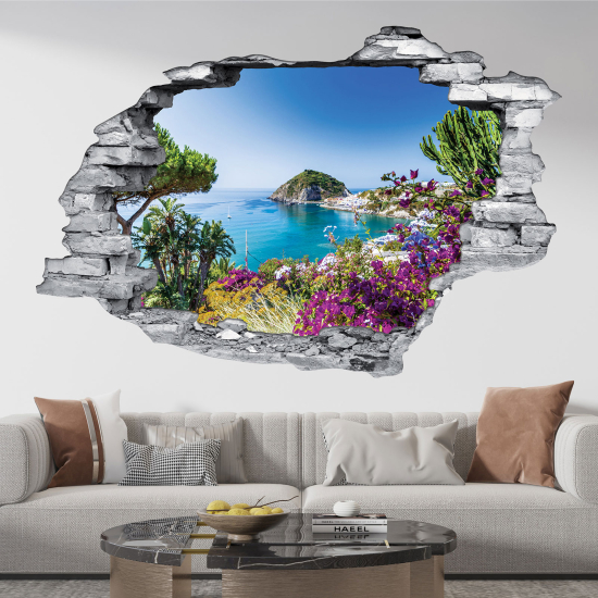 Adesivo murale effetto 3D - Vista Mare