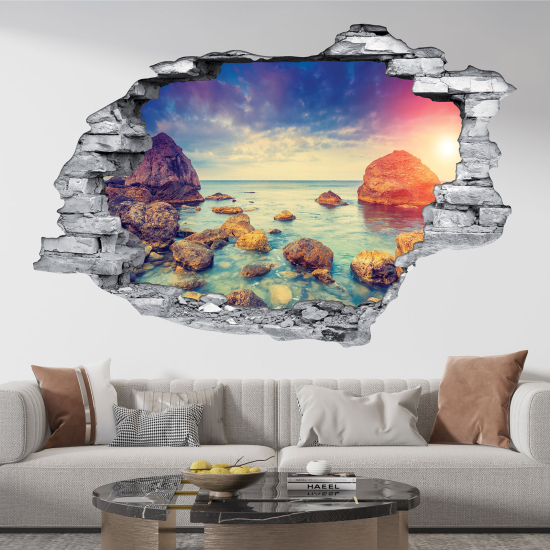 Adesivo murale effetto 3D - Vista Mare