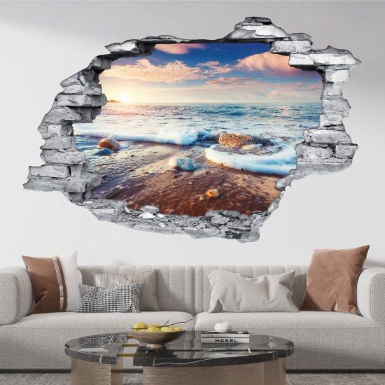 Adesivo murale effetto 3D - Vista Mare