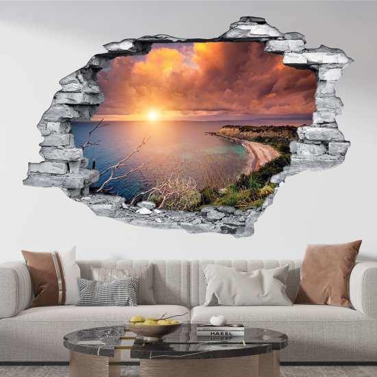 Adesivo murale effetto 3D - Vista Mare