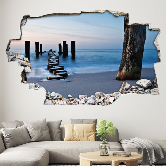 Adesivo murale effetto 3D - Vista Mare