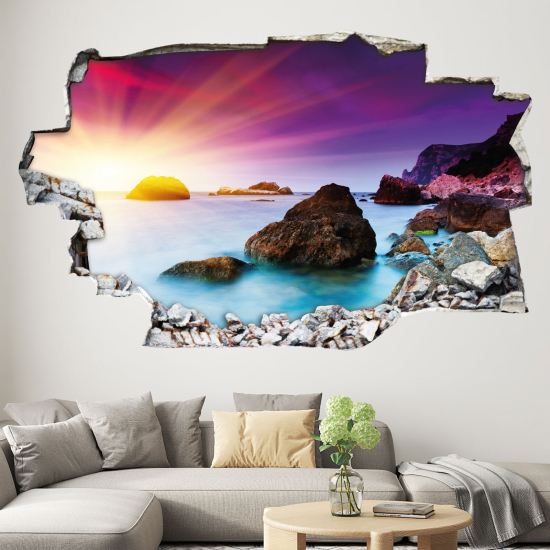 Adesivo murale effetto 3D - Vista Mare