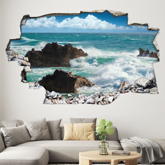 Adesivo murale effetto 3D - Vista Mare