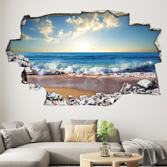 Adesivo murale effetto 3D - Vista Mare