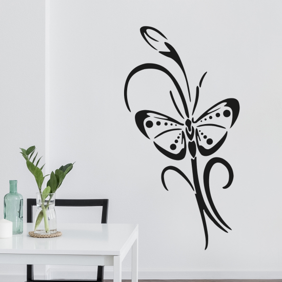 Adesivo Murale - Fiore Farfalla