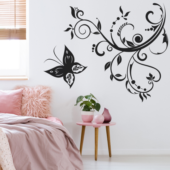 Adesivo Murale - Fiori Farfalla