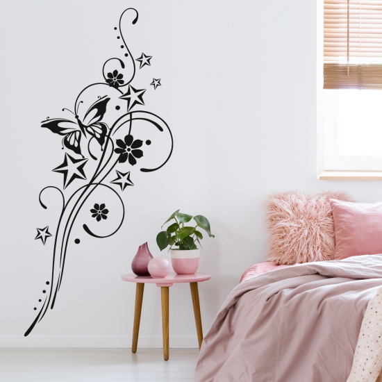 Adesivo Murale - Fiori Farfalla