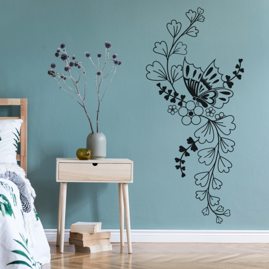 Adesivo Murale - Fiori Farfalla