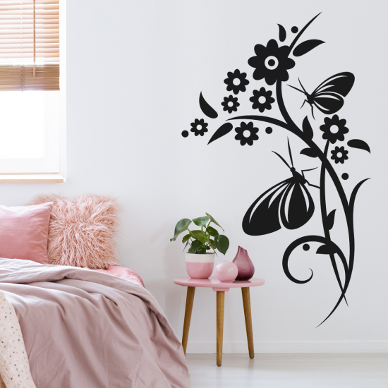 Adesivo Murale - Fiori Farfalla