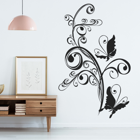 Adesivo Murale - Fiori Farfalla