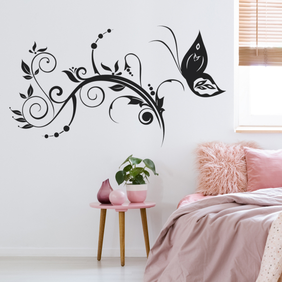 Adesivo Murale - Fiori Farfalla