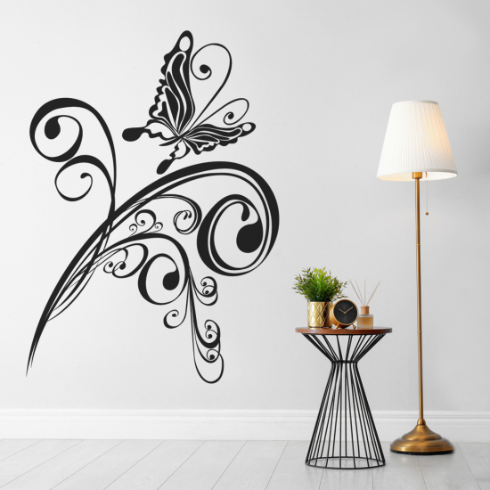 Adesivo Murale - Fiori Farfalla