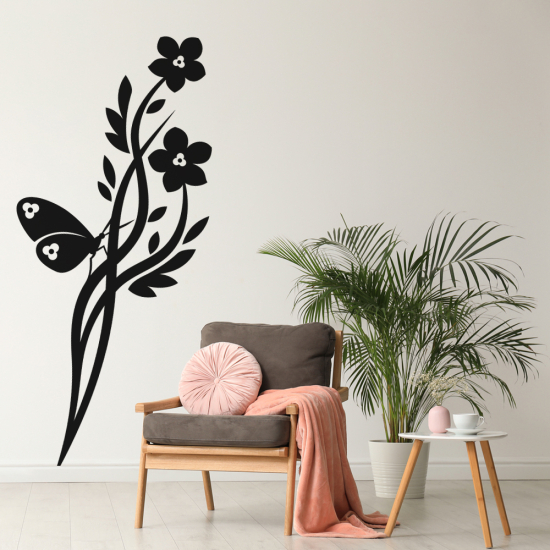 Adesivo Murale - Fiori Farfalla