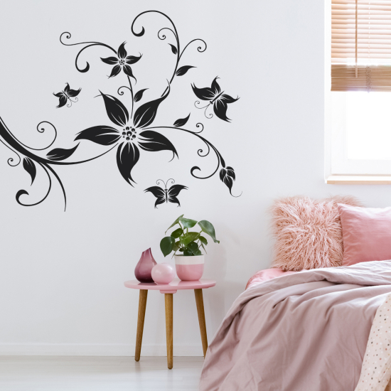 Adesivo Murale - Fiori Farfalla