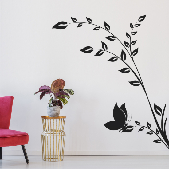 Adesivo Murale - Fiori Farfalla