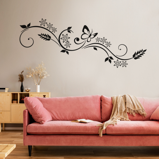 Adesivo Murale - Fiori Farfalla