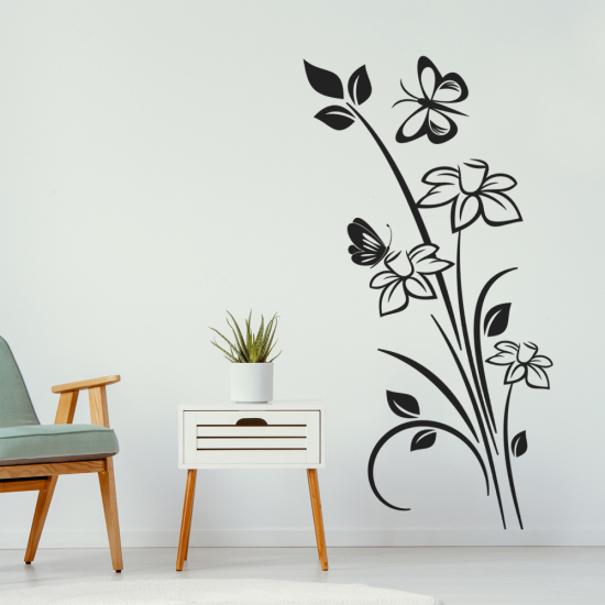 Adesivo Murale - Fiori Farfalla