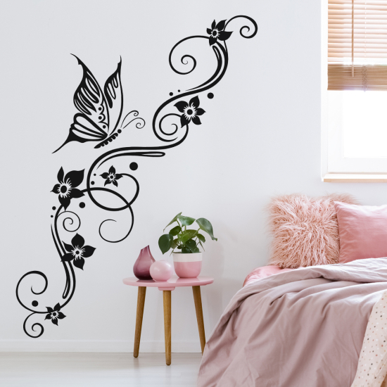 Adesivo Murale - Fiori Farfalla