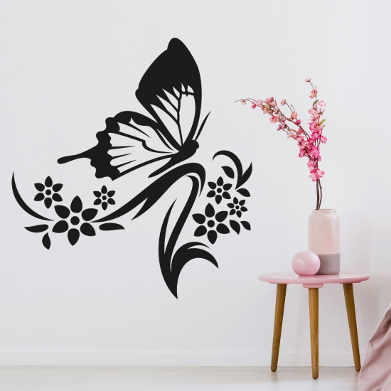 Adesivo Murale - Fiori Farfalla