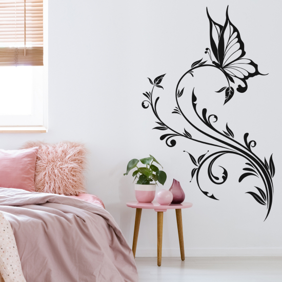 Adesivo Murale - Fiori Farfalla