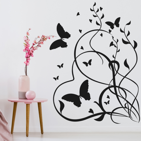Adesivo Murale - Fiori Farfalle