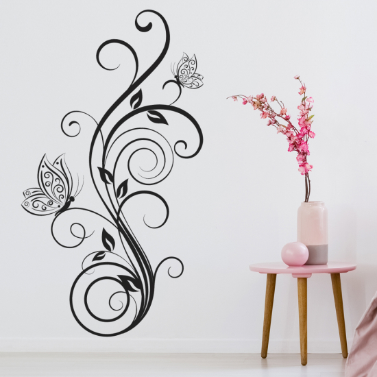 Adesivo Murale - Fiori Farfalle