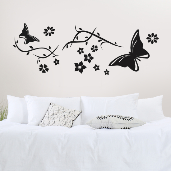 Adesivo Murale - Fiori Farfalle