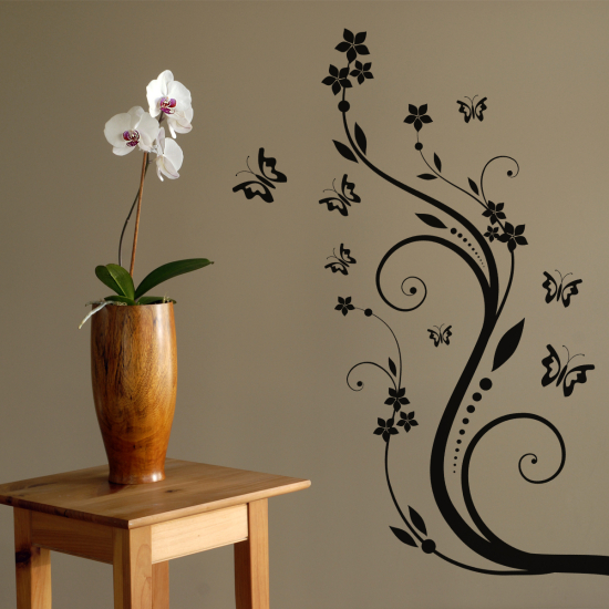 Adesivo Murale - Fiori Farfalle