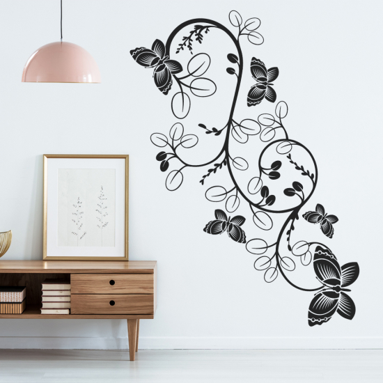 Adesivo Murale - Fiori Farfalle