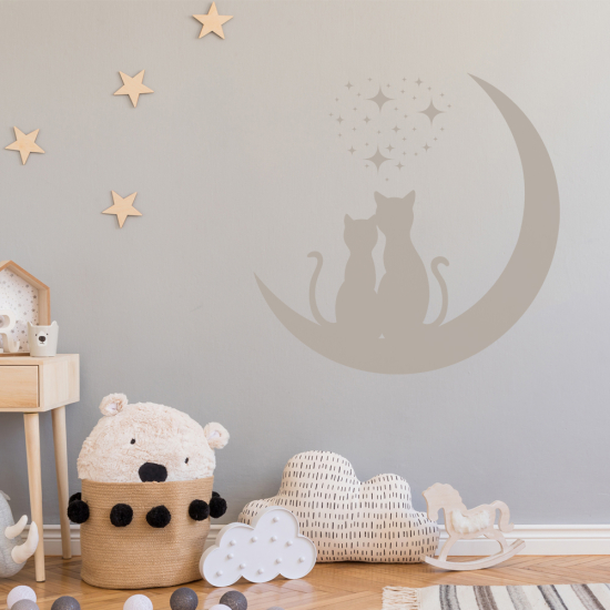 Adesivo Murale - Gatti Luna