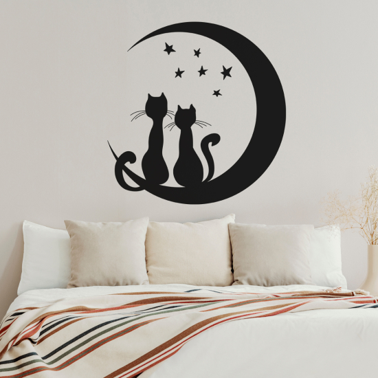 Adesivo Murale - Gatti Luna