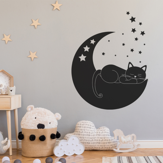 Adesivo Murale - Gatto Luna
