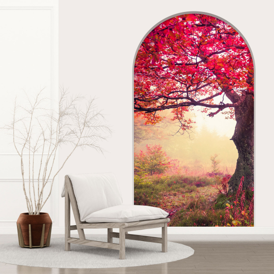 Adesivo Murale - Illusione ottica - Arco - Albero