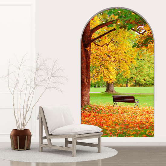 Adesivo Murale - Illusione ottica - Arco - Autunno
