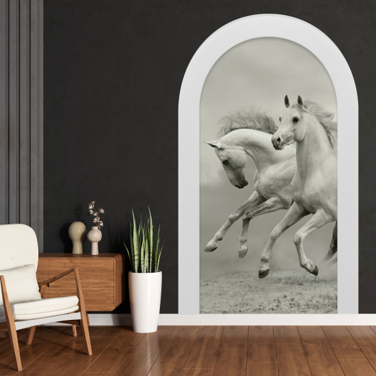 Adesivo Murale - Illusione ottica - Arco - Cavalli