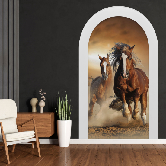 Adesivo Murale - Illusione ottica - Arco - Cavalli
