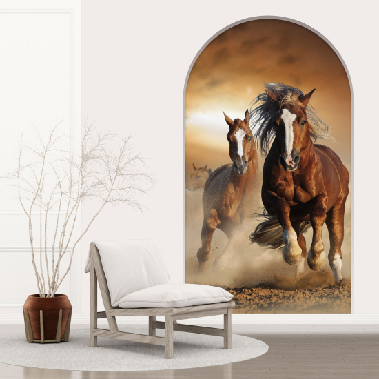 Adesivo Murale - Illusione ottica - Arco - Cavalli