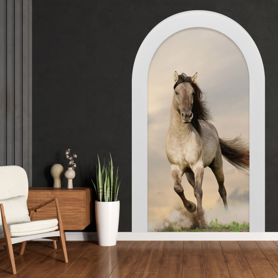 Adesivo Murale - Illusione ottica - Arco - Cavallo