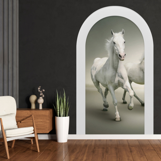 Adesivo Murale - Illusione ottica - Arco - Cavallo