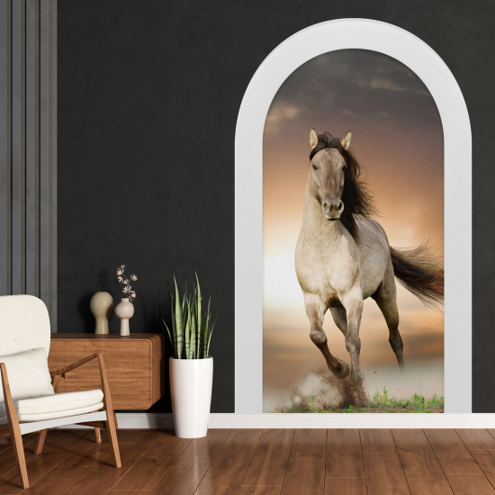 Adesivo Murale - Illusione ottica - Arco - Cavallo