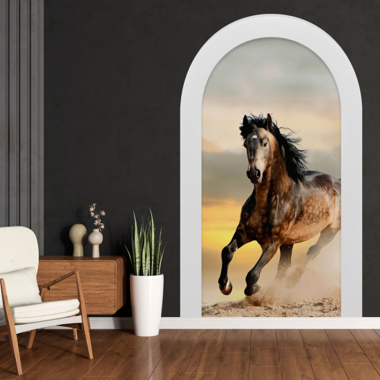 Adesivo Murale - Illusione ottica - Arco - Cavallo
