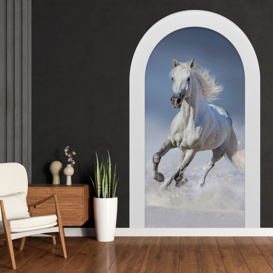 Adesivo Murale - Illusione ottica - Arco - Cavallo