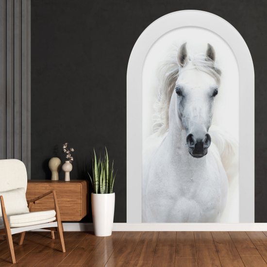 Adesivo Murale - Illusione ottica - Arco - Cavallo