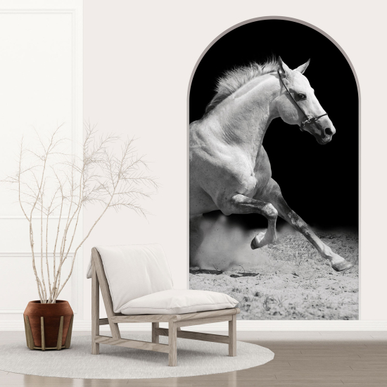 Adesivo Murale - Illusione ottica - Arco - Cavallo