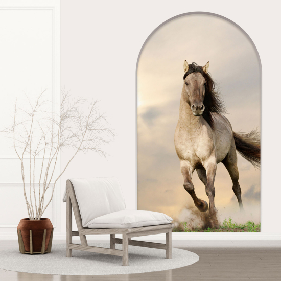 Adesivo Murale - Illusione ottica - Arco - Cavallo