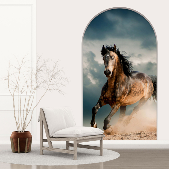 Adesivo Murale - Illusione ottica - Arco - Cavallo